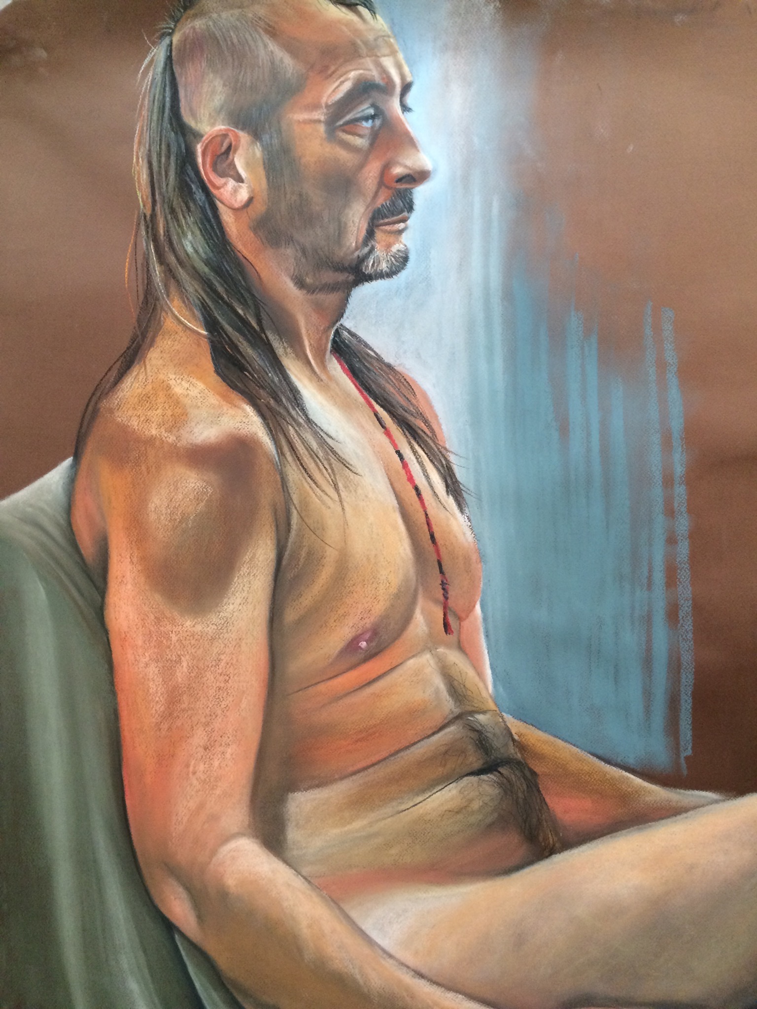 Simon, Biker, 47. Pastel 120 x 180 cms